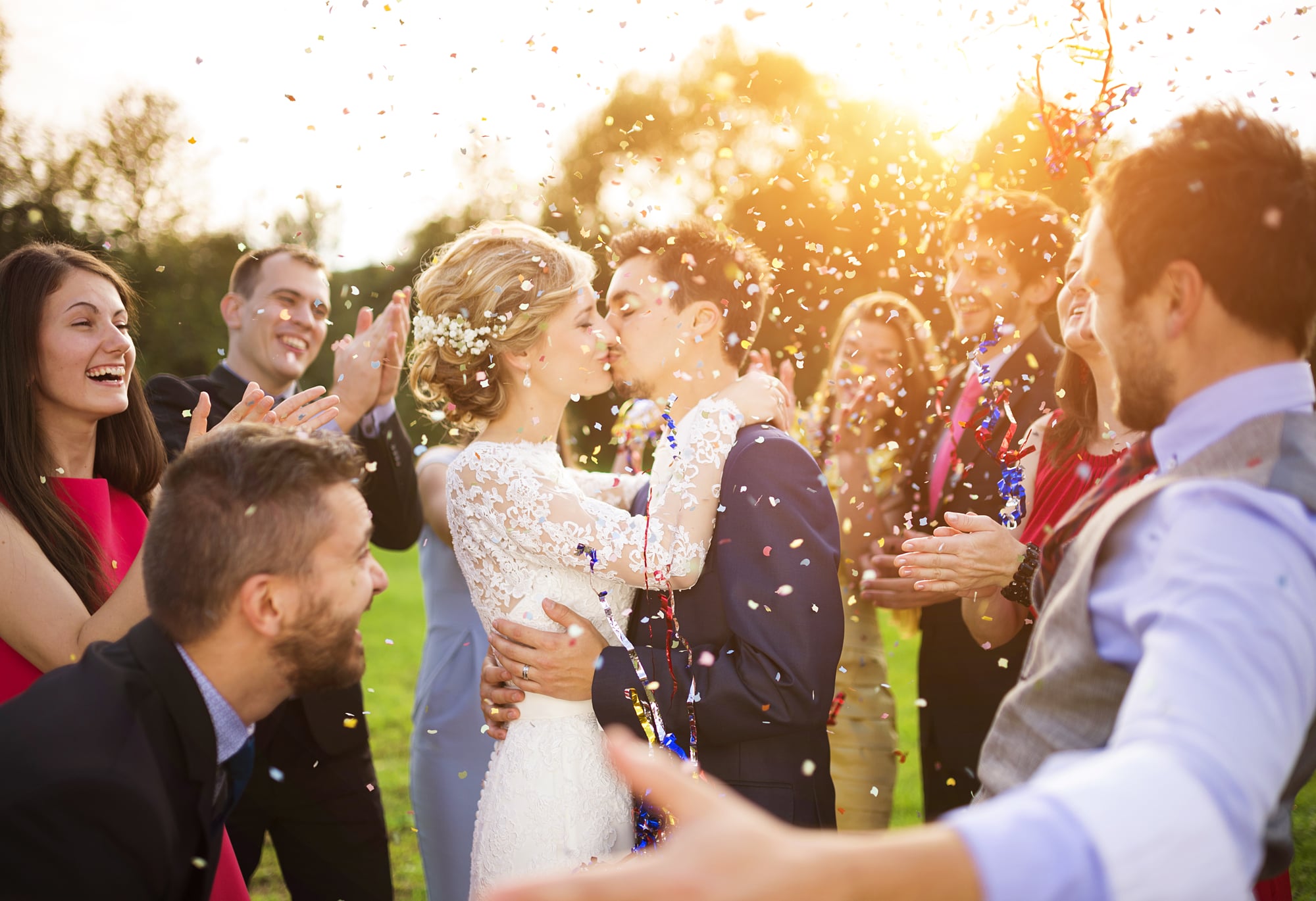 couple celebrating a wedding