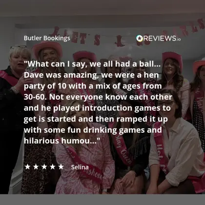 Well done to our fabulous butler Dave for getting a 5 star rating for his event in Chester last week! Thanks again for choosing us ladies, we're thrilled you had such a great time! 🎉